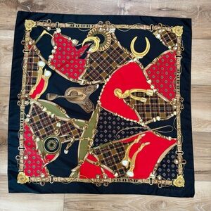 Nicole de Beauvoir Paris Equestrian Themed Scarf Bridle Saddle